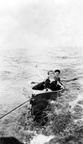 fay_viosca_pics_003 -- Alice Baudean and Felix Viosca take a fast ride in a pirogue. Probably taken in Mandeville.