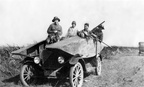 fay_viosca_pics_005 -- Friends hunting. L-R: Mildred Sintes, Alice Baudean, Harry Viosca, Randall Felix Viosca