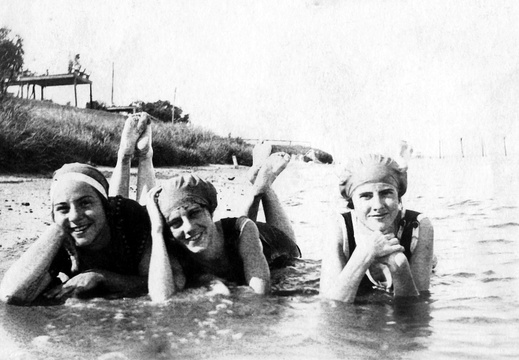fay_viosca_pics_007 (2932 visits) Swimming Friends. L-R: Mildred Sintes, Alice Baudean, Angela Viosca. The location is probably Mandev... fay_viosca_pics_007