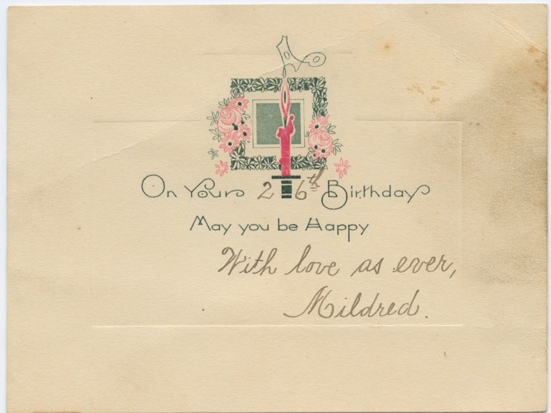 HarryViosca_014_ltr (1631 visits) Happy 26th Birthday from Harry to Midred, 1923. HarryViosca_014_ltr