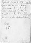 Kasparek Lot 5 1920s 010b -- Rock Creek Church
in storm on
June 19, 1929
window lights
out and building
leaned south