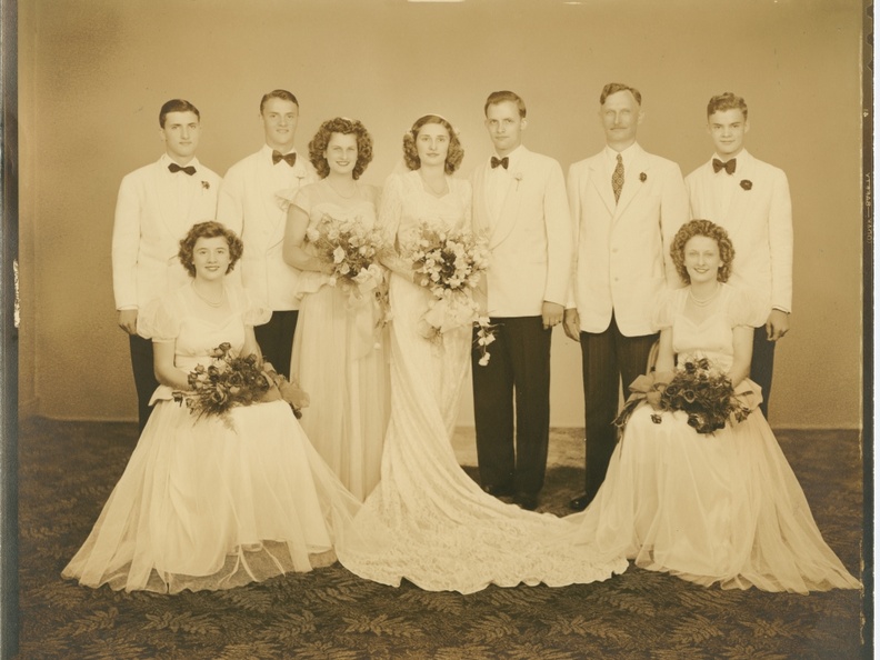 MrovecSadlierWedding (3297 visits) Back L-R:Claus Sadlier Jr., Ronald Sadlier, Anne Shanley Mrovec, Velma Mrovec, Sterling Sadlier, Mr ... MrovecSadlierWedding