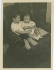 VicVioscaAlbum_075 -- Victor Willard Viosca Jr. (Vic), and Rene Charles Viosca.On back Rene - 6 months, Vic - 3.5 yrs. 12-25-42