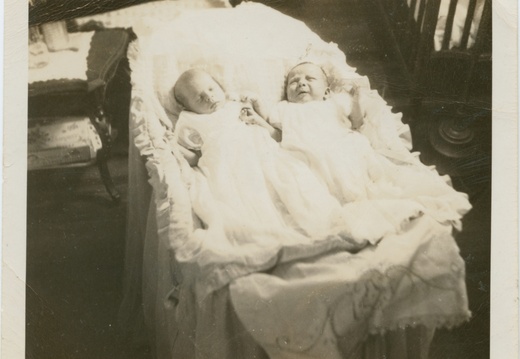 VicVioscaAlbum_091 (2470 visits) On back: Barbara L. Viosca and Drew Randall Viosca, 1 month old Christening Day 11 - 1946 Roll(029) VicVioscaAlbum_091