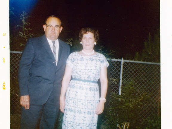 VicVioscaAlbum_140cs (2041 visits) On back: Victor WILLARD Viosca Sr. and Louise Fernandez Viosca in yard on 5762 Catina St.
On border:... VicVioscaAlbum_140cs