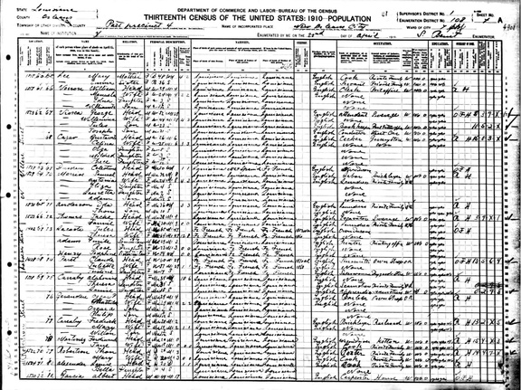 1910Census LA NO GeorgeViosca (1081 visits) 1910Census LA NO GeorgeViosca