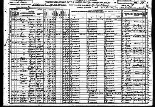 1920Census LA NO VioscaJules