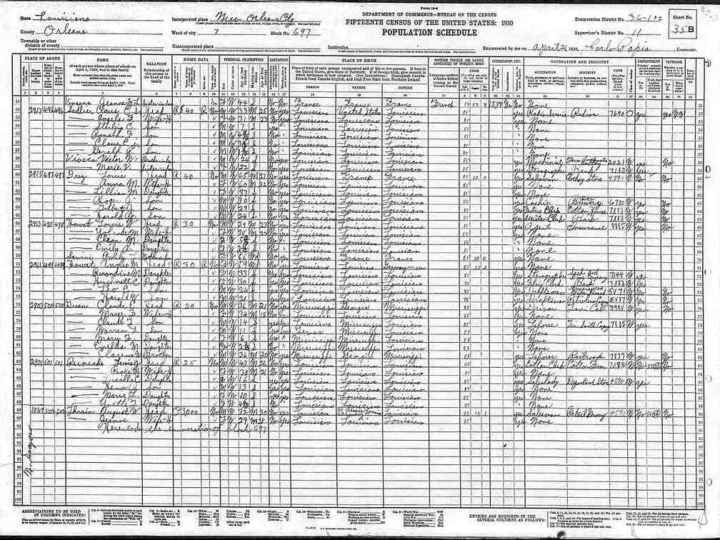 1930Census LA NO Sadlier