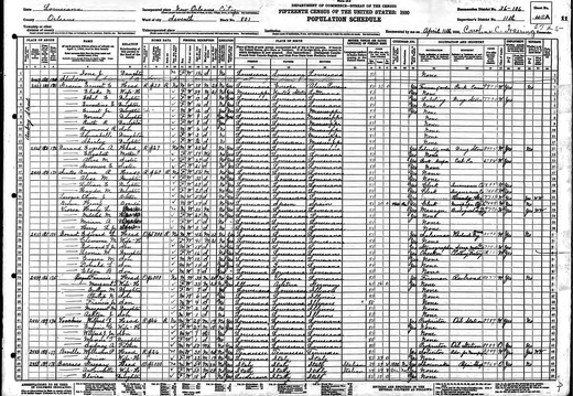 1930Census LA NO VioscaHarry