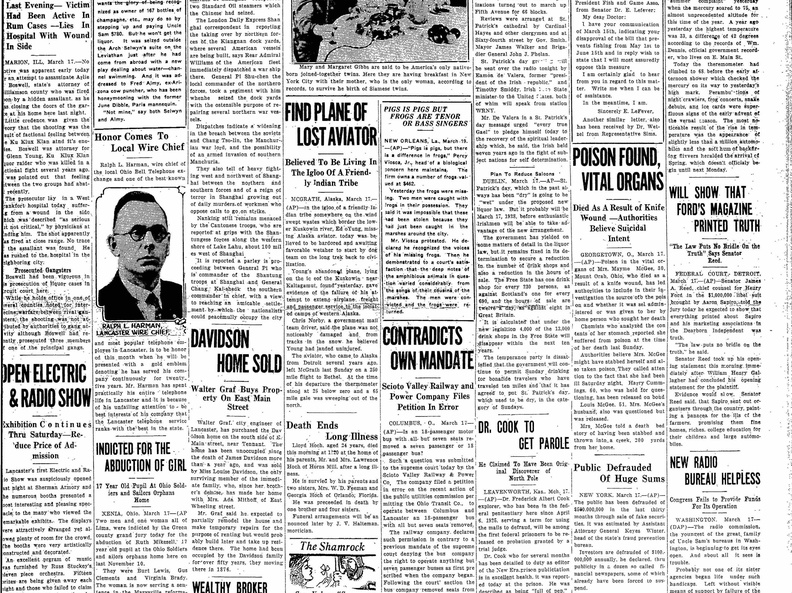LancasterEagle OH 1927-03-17 PercyViosca Frogs low